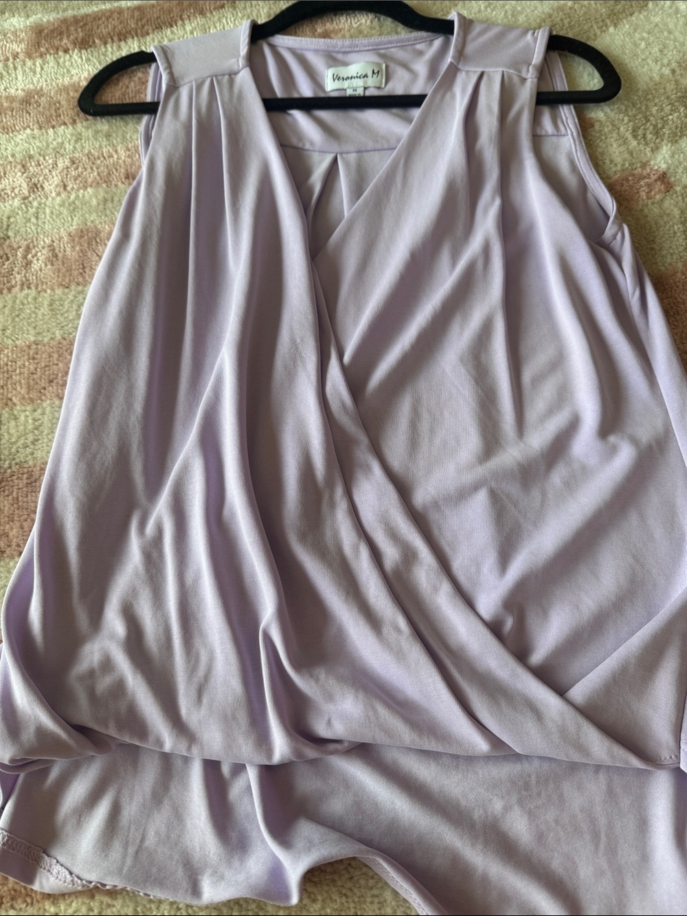 Veronica M Sleeveless Lavender Wrap Blouse